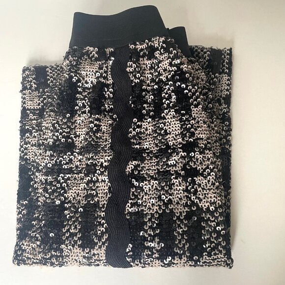 Anna Sui Sequin Pencil Skirt XS Black Plaid Anthropologie - Picture 7 of 16